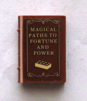 Lego Minifigure, Utensil Book 2 x 3 with 'MAGICAL PATHS TO FORTUNE AND POWER' and 2 x 4 Brick Pattern (Sticker) - Set 75827 / Reddish Brown