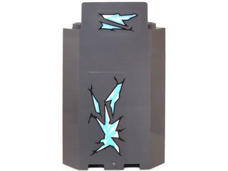 Lego Panel 3 x 3 x 6 Corner Wall without Bottom Indentations with Ice Cracks Pattern (Stickers) - Set 70147