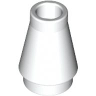 Lego Cone 1 x 1 [No Top Groove] / White