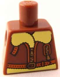 Lego Torso Bomber Jacket with Light Yellow Collar Pattern / Reddish Brown