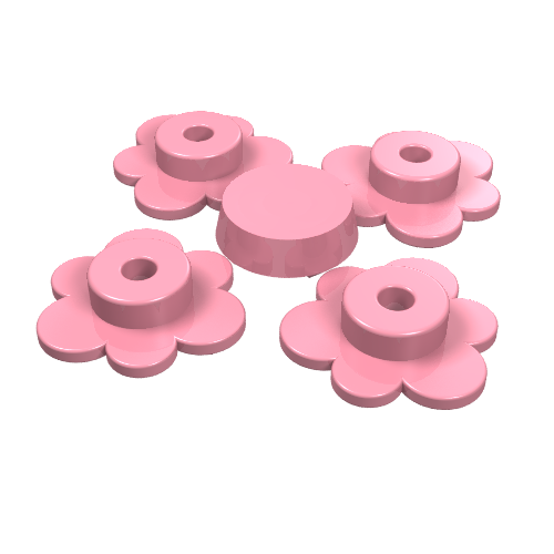 Lego Plant, Flower Small [Complete Sprue of Four] / Pink