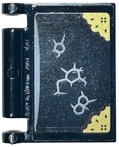 Lego Minifigure, Utensil Book Cover with Tears and Gold Edges Pattern (Sticker) - Set 76389