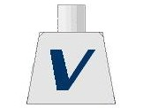 Lego Torso with Dark Blue Capital Letter V (Vestas Logo) Pattern (Sticker) / White