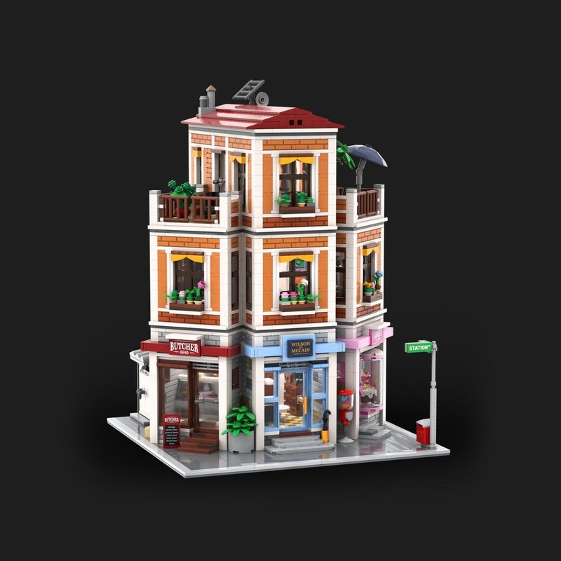 Lego Butcher, Lawyer, Candy Shop Modular Building