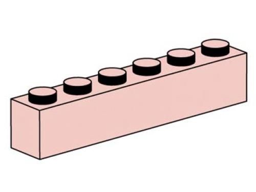 Lego 1 x 6 Sand Red Bricks