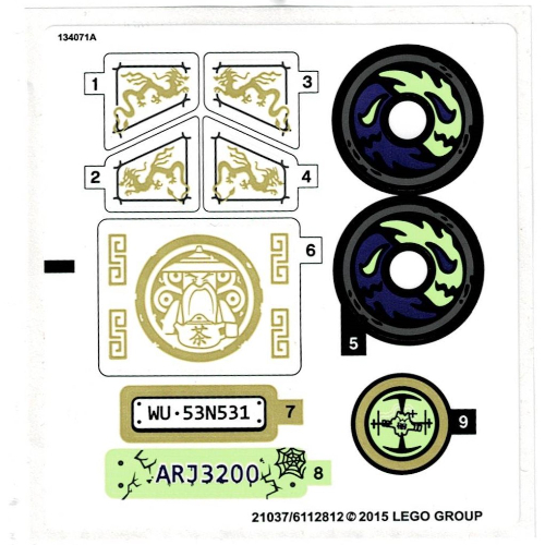 Lego Sticker Sheet for Set 70734-1