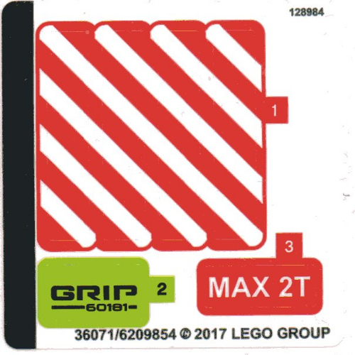 Lego Sticker Sheet for Set 60181-1