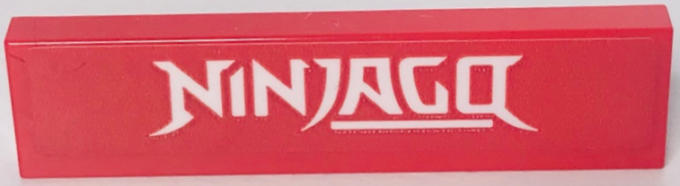 Lego Tile 1 x 4 with White 'NINJAGO' Pattern (Sticker) - Set 40429
