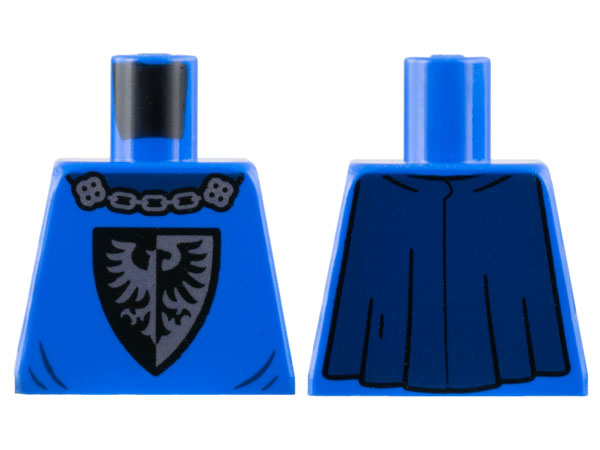 Lego Torso Castle Black Falcon with Silver Chain, Dark Blue Cape Pattern