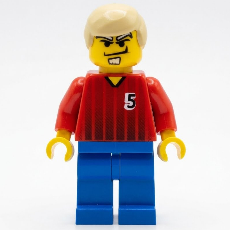 Lego Soccer Player Red Torso, Blue Legs, #5