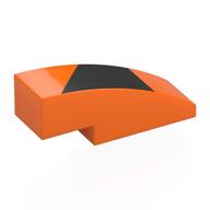 Lego Brick Curved 3 x 1 No Studs with Black Shape Print