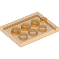 Lego Plate Special 3 x 4 with 1 x 4 Center Studs [Plain] / Trans-Orange