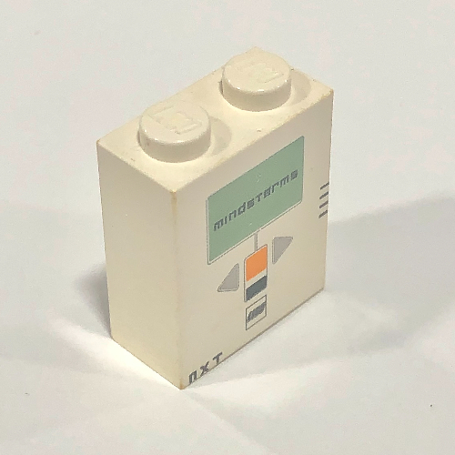 Lego Brick 1 x 2 x 2 with Mindstorms NXT Print / White