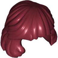 Lego Hair Mid-Length Combed Behind Ear / Dark Red