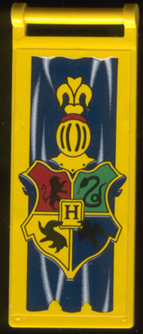 Lego Flag 7 x 3 with Bar Handle with HP Hogwarts Crest Pattern (Sticker) - Set 4733