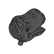 Lego Animal Body Part, Dinosaur, Head, Small / Black