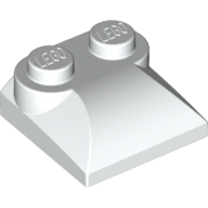 Lego Brick Curved 2 x 2 x 2/3 Two Studs and Curved Slope End / White