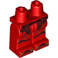Lego Hips and Red Legs with Dark Red Armor, Silver and Gold Highlights Print (The Flash) / Red