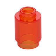 Lego Brick Round 1 x 1 Open Stud / Trans-Neon Orange