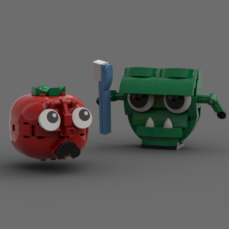 Lego Skrivebordstomat & Trold i Kirsten Birgits Troldehær (Desk Tomato & Troll in Kirsten Birgits Troll Army)