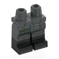 Lego Hips with Dark Bluish Gray Legs and Black Boots Pattern with Print / Dark Bluish Gray