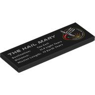 Lego Tile 2 x 6 with 'THE HAIL MARY', Stats Print