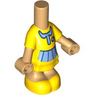 Lego Microdoll Body Short Dress Yellow, Medium Blue Trim, Warm Tan Arms and Legs / Warm Tan