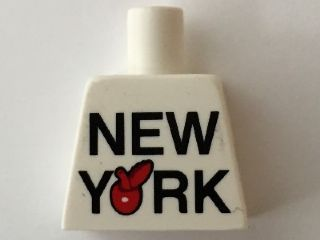 Lego Torso 'NEW YORK' Big Red Apple Pattern