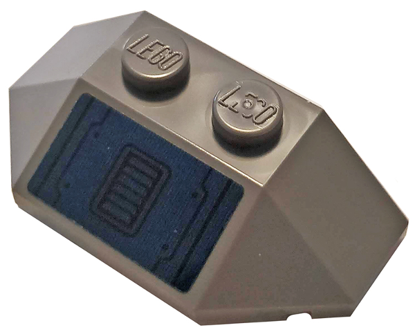 Lego Wedge 2 x 4 Triple with Dark Blue Hull Plate with Vent Pattern (Sticker) - Set 76144