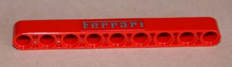 Lego Technic, Liftarm Thick 1 x 9 with Silver 'Ferrari' Pattern (Sticker) - Set 8653