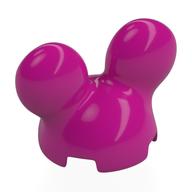 Lego Brick Round, 2 x 2 x 2 with Mickey Mouse Ears / Magenta