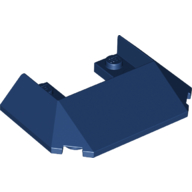 Lego Brick Wedged, Sloped 45° 6 x 4 Double / 33°, 5 Bottom Tubes [Train Roof] / Dark Blue