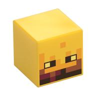 Lego Minifig Head Special, Cube with Blaze Face Print / Yellow