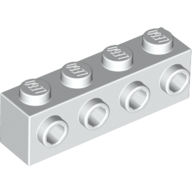 Lego Brick Special 1 x 4 with 4 Studs on One Side / White