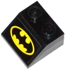 Lego Slope 45 2 x 2 with Yellow Batman Logo Pattern (Sticker) - Set 76011