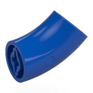 Lego Brick Round 2 x 2 D. Tube with 45° Elbow and Axle Holes (Crossholes) at Each End [LONG] / Blue