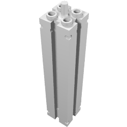 Lego Support 2 x 2 x 8 with Grooves, Smooth On All Sides, Top Peg / White