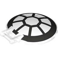 Lego Dish 6 x 6 Inverted - No Studs with Handle with SW 8 Spoke Radial Cockpit Print