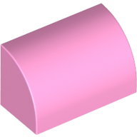 Lego Brick Curved 1 x 2 x 1 No Studs / Bright Pink