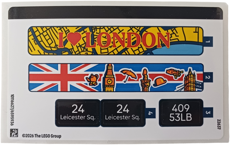 Lego Sticker Sheet for Set 40953-1