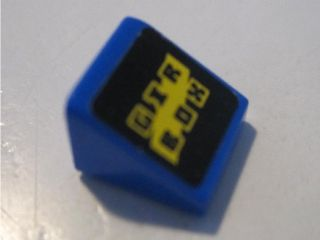 Lego Slope 30 1 x 1 x 2/3 with 'GXR BOX' on Black Background Pattern (Sticker) - Set 8495 / Blue