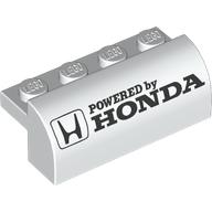 Lego Brick Curved 2 x 4 x 1 1/3 with 'POWERED BY HONDA' Print