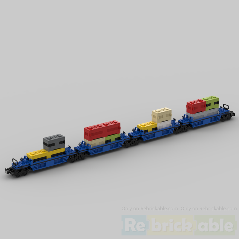 Lego TTX 4 unit blue cargo train car