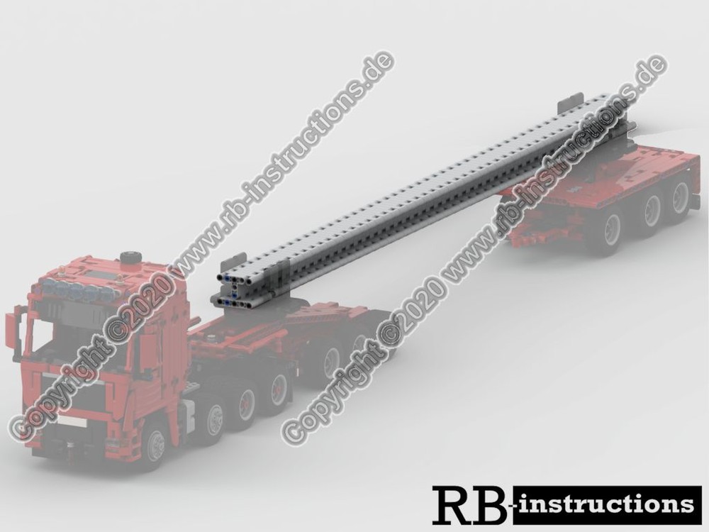 Lego long steel beam for trailer combination