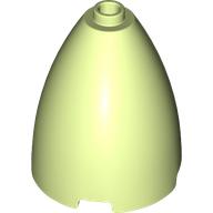 Lego Cone 3 x 3 x 3 (Elliptic Paraboloid) with Internal Axle Hole / Yellowish Green