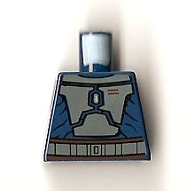Lego Torso SW Mandalorian Armor Plates Dark Bluish Gray Pattern (Death Watch) / Dark Blue