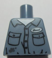 Lego Torso Shirt with Dirt Stains, Pockets, Buttons and Name Tag Pattern