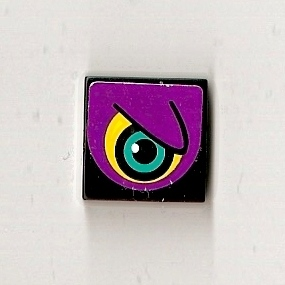 Lego Tile 2 x 2 with Purple Eye Right Pattern (Sticker) - Set 8257