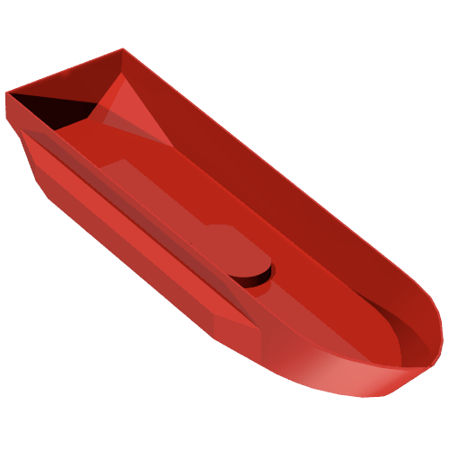 Lego Boat Hull 51 x 12 x 6 with Side Bulges / Red