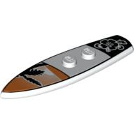 Lego Sports Surfboard Standard with Palm Tree and Flower Print / White